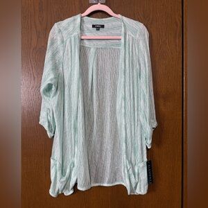 Elementz Light Green Open Front Cardigan NWT